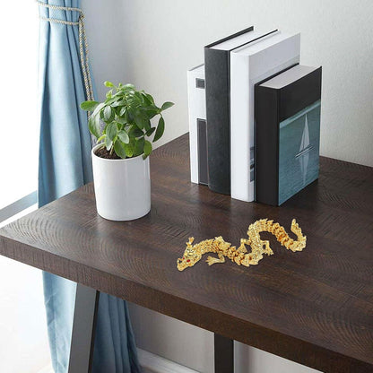 Goldene Chinesische Feng Shui Drachen Figur mit Beweglichen Gelenken Displaybox