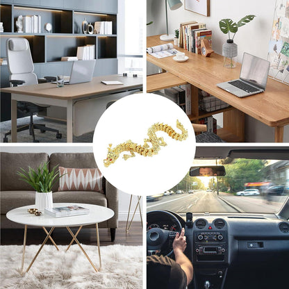 Chinesische Goldene Feng Shui Drachen Statue mit Beweglichen Gelenken und Displaybox