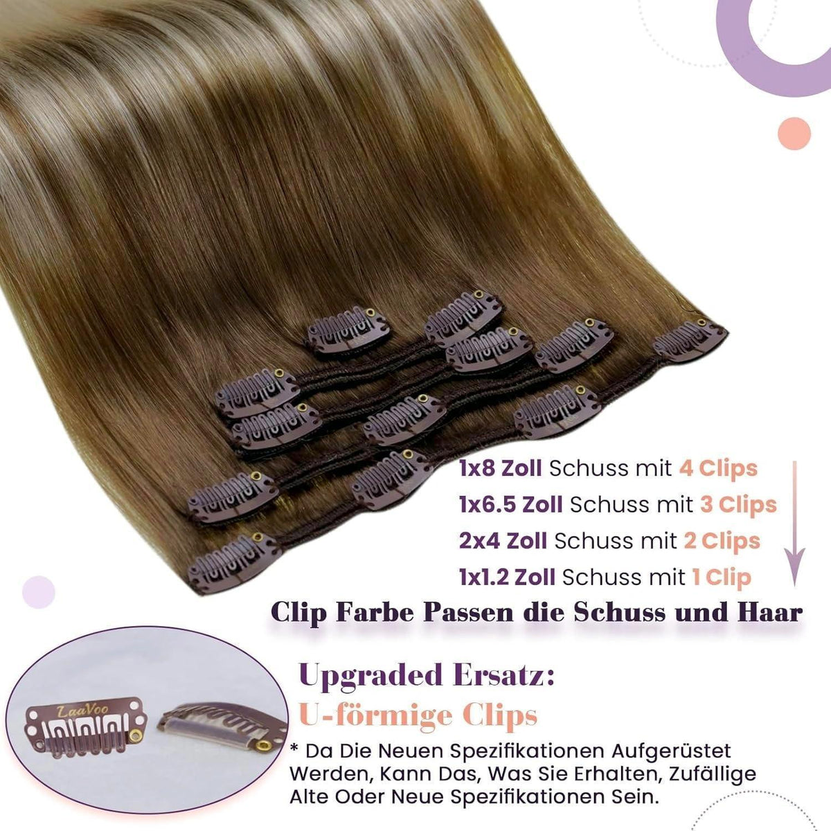 Clip-in Echthaar Extensions Ombre Blond Balayage 50cm