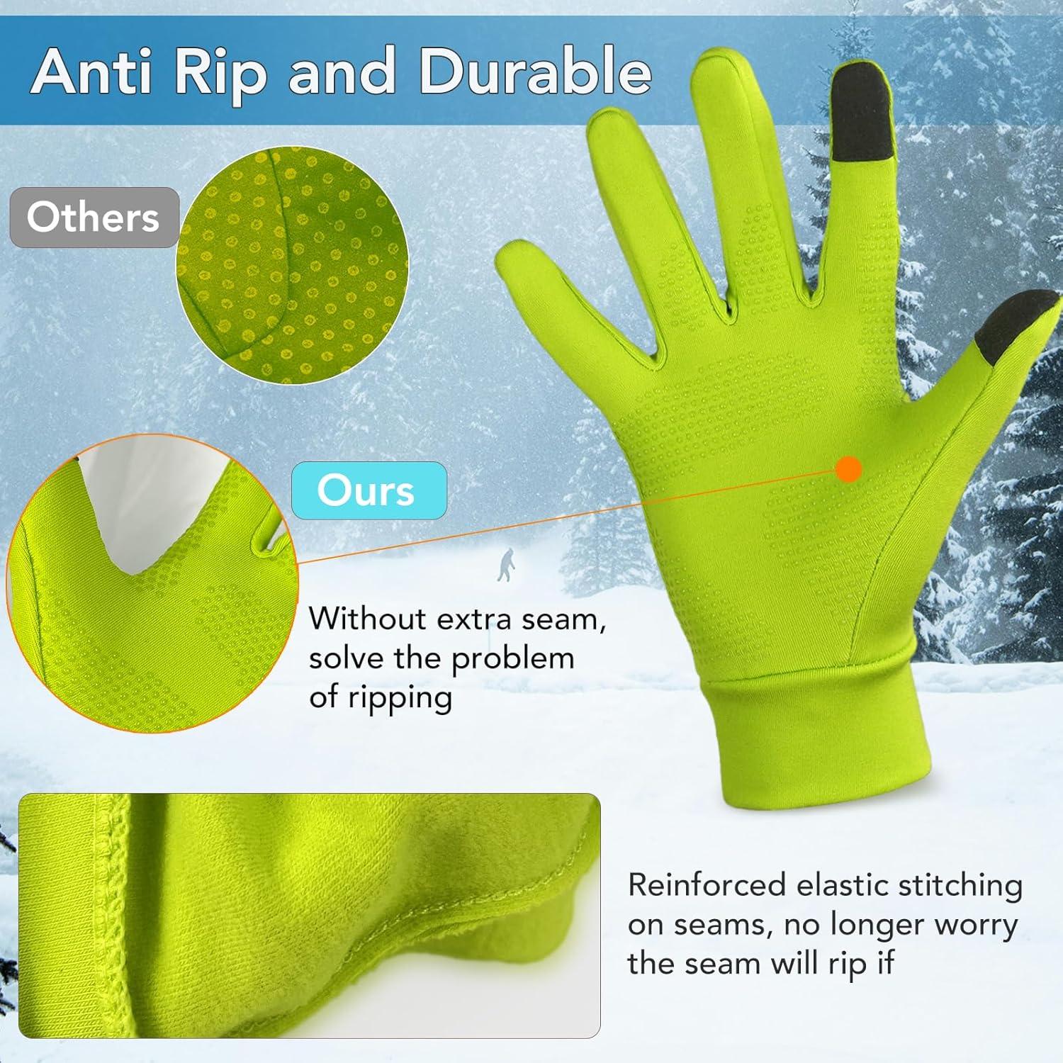 Unigear Touchscreen Handschuhe Sporthandschuhe Winter Laufhandschuhe Warm & Winddicht Grün M