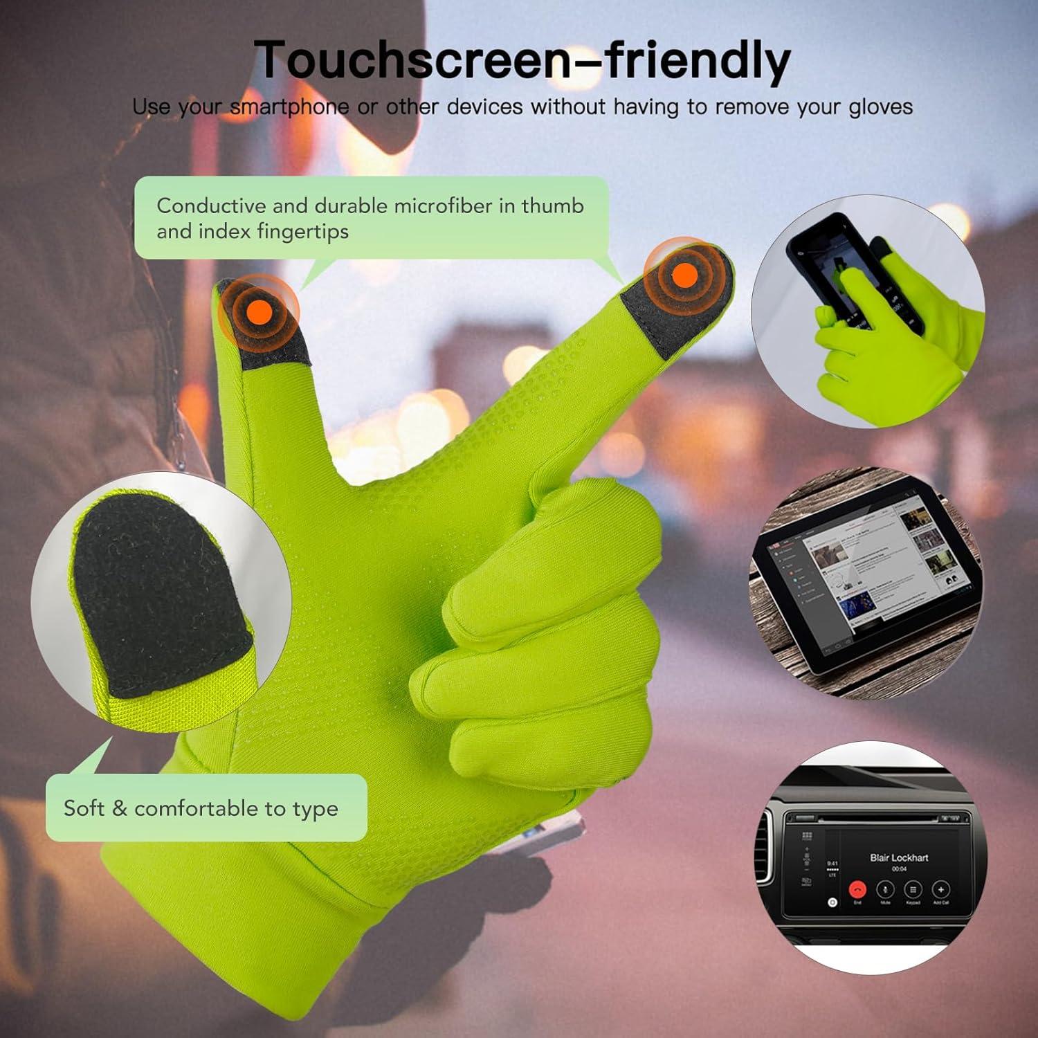 Unigear Touchscreen Handschuhe Herren Damen Winddicht Warm Grün M