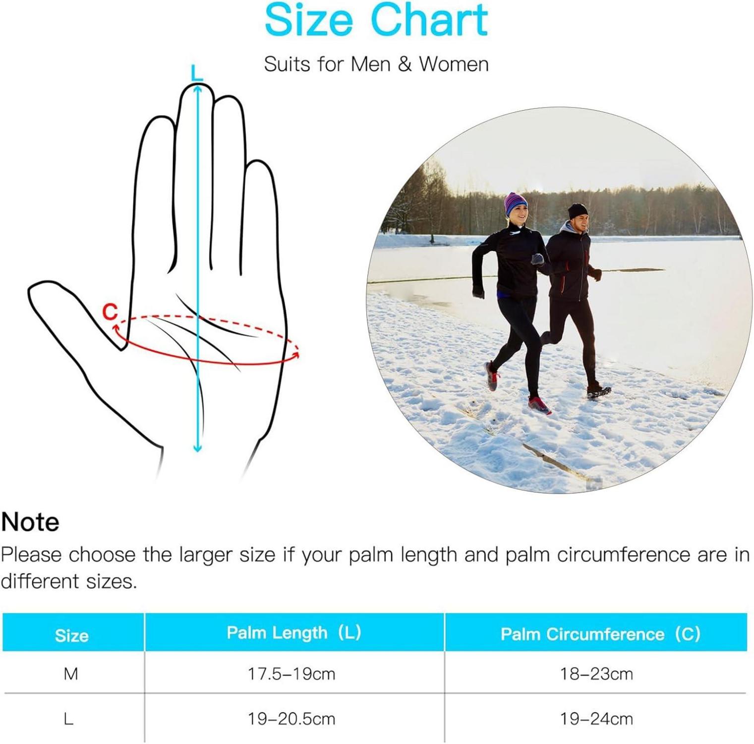 Touchscreen Laufhandschuhe Damen Herren Warme Winterhandschuhe Grün M