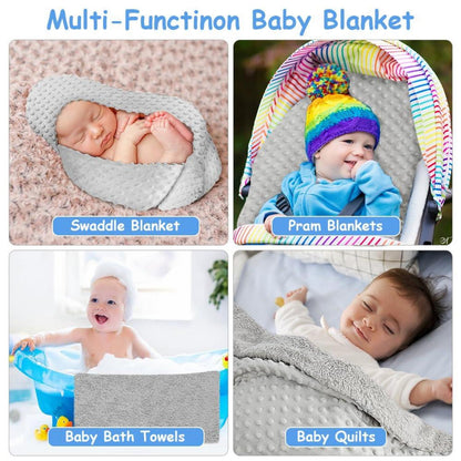 Doppellagige Babydecke 70x100cm Gepunktet Kuscheldecke - Mädchen Jungen