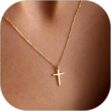 Goldene Kreuz Layered Halskette Damen 14K Vergoldet TINGN