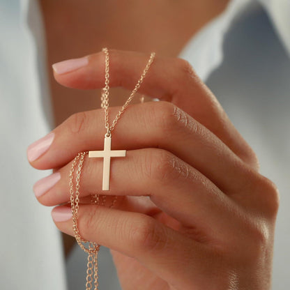 Gold Kreuz Kette Damen 14K Vergoldet Layered Choker Halskette