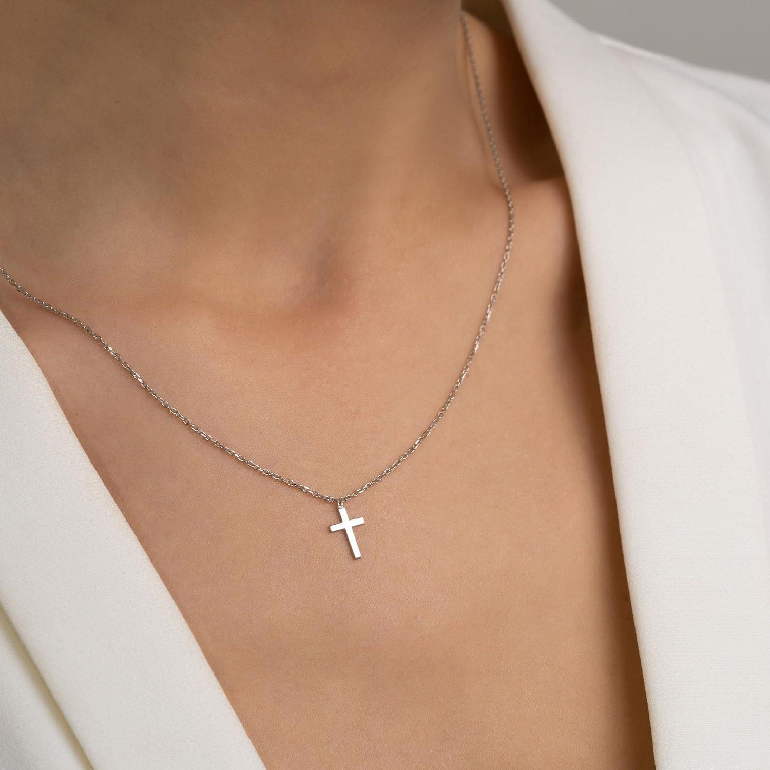 TINGN Kreuz Kette Gold Damen - 14K Vergoldet Layered Choker Halskette Modeschmuck