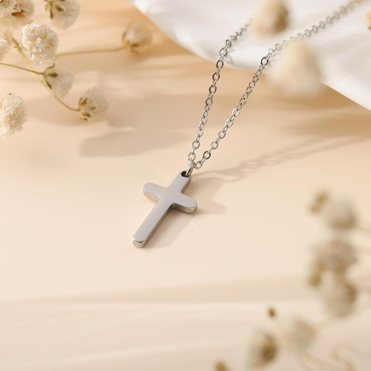 Kreuz Kette Gold Damen 14K Vergoldet Layered Choker Halskette Modeschmuck