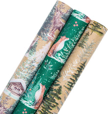Weihnachts-Geschenkpapierrolle Kraftpapier Fuchs Rentier