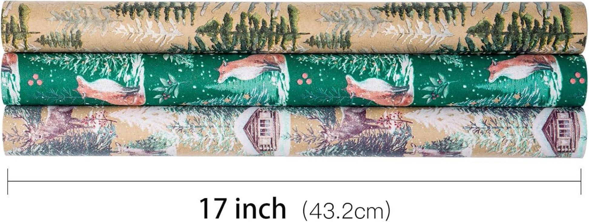 Weihnachts Geschenkpapierrolle Kraftpapier Fuchs Rentier