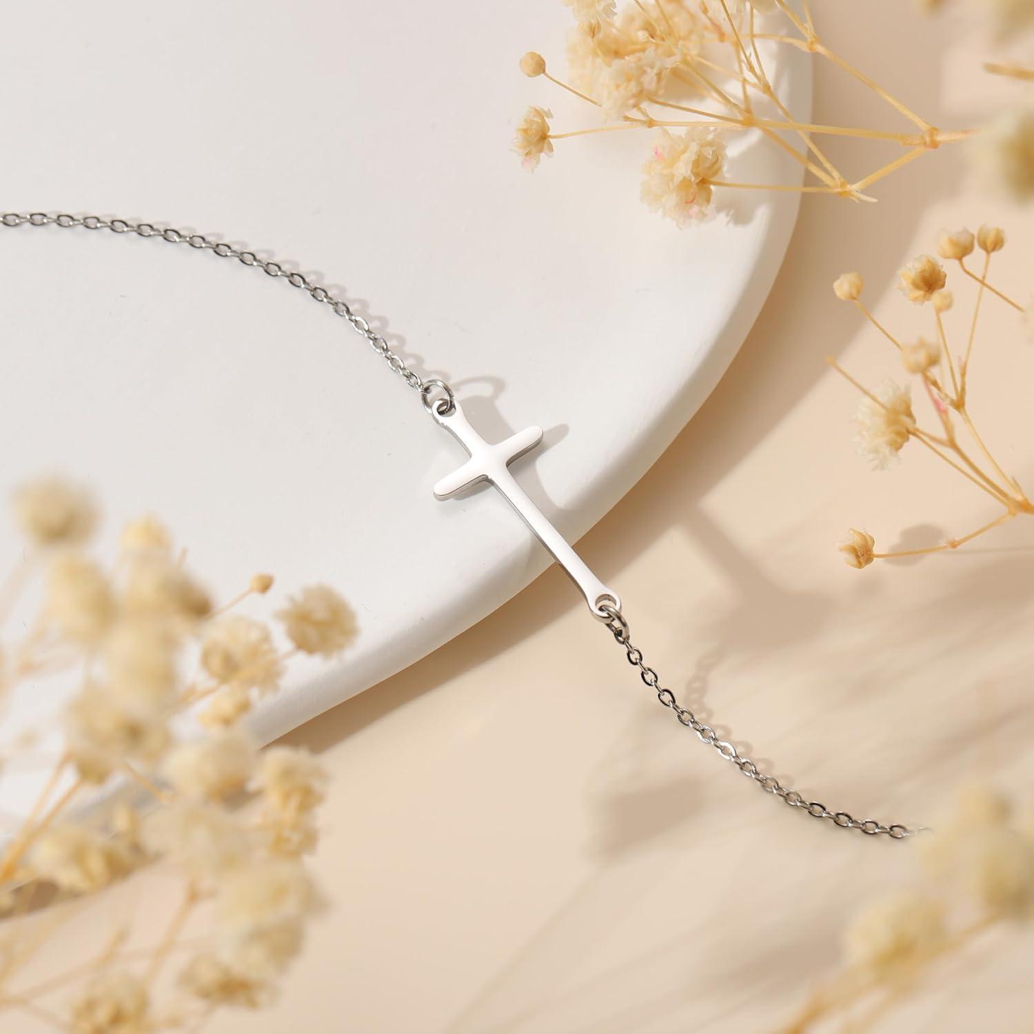 14K Goldkreuz Kette Damen Layered Halskette Choker Gold Modeschmuck