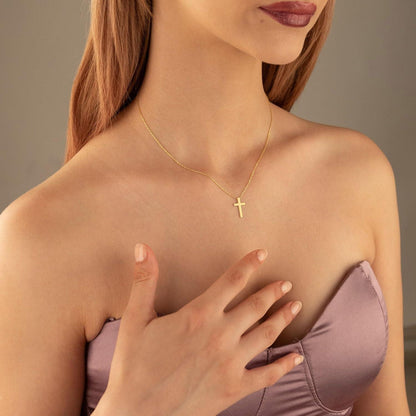 TINGN 14K Gold Vergoldete Kreuz Kette für Damen - Layered