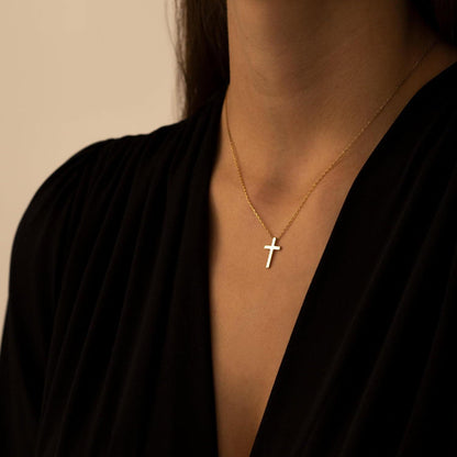 TINGN 14K Gold Vergoldete Kreuzkette für Damen - Layered Damen Gold Kreuz Halskette