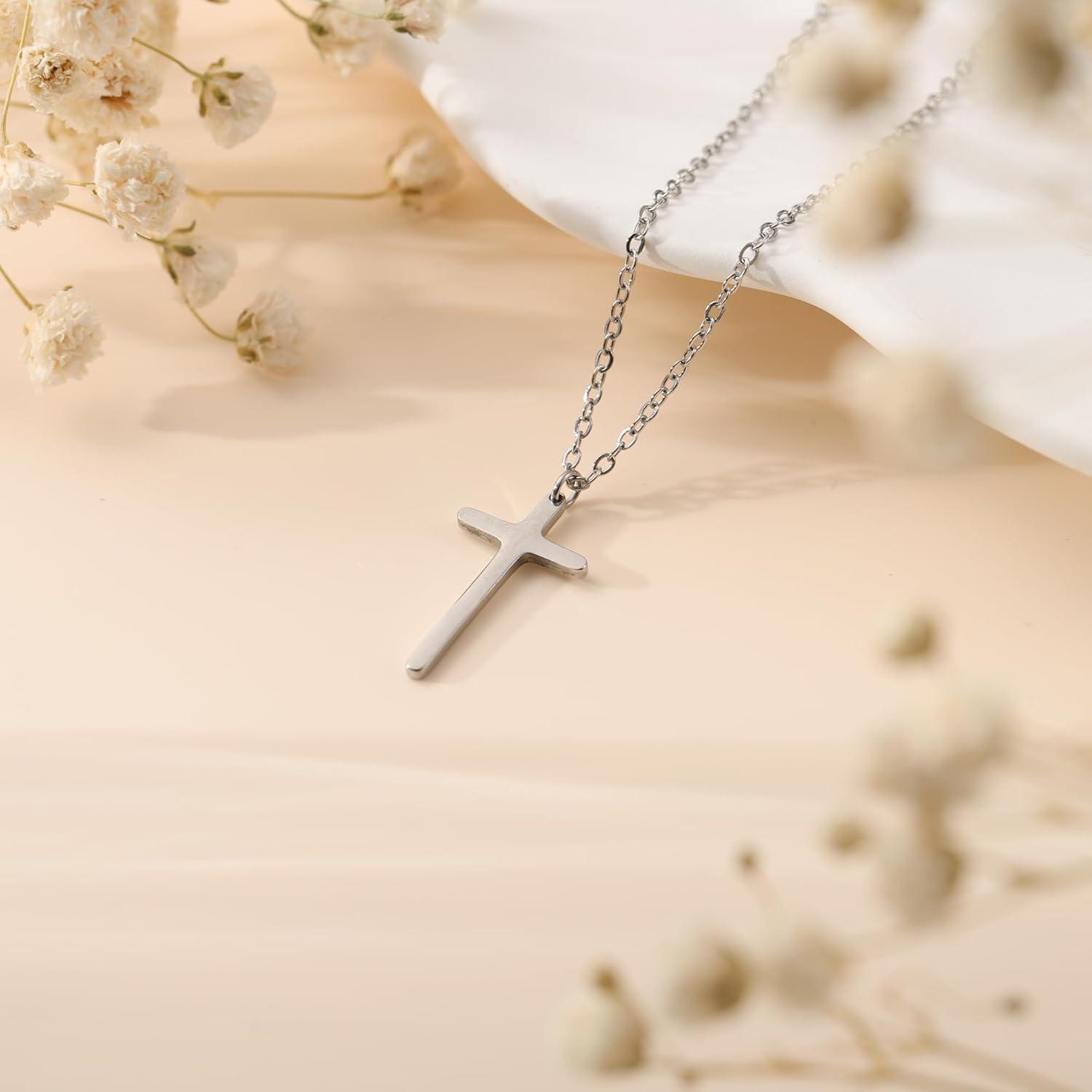 14K Gold Vergoldet Kreuz Kette Damen Layered Halskette Gold Modeschmuck