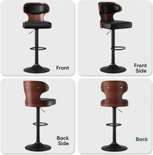 Hawthyhome Barhocker 2er Set Schwarz Nussbaumholz