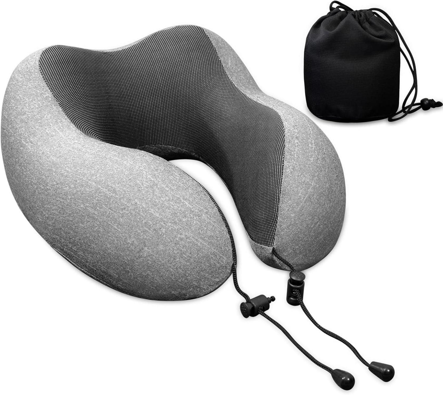 Memory Foam Reise Nackenkissen ergonomisches Design Grau