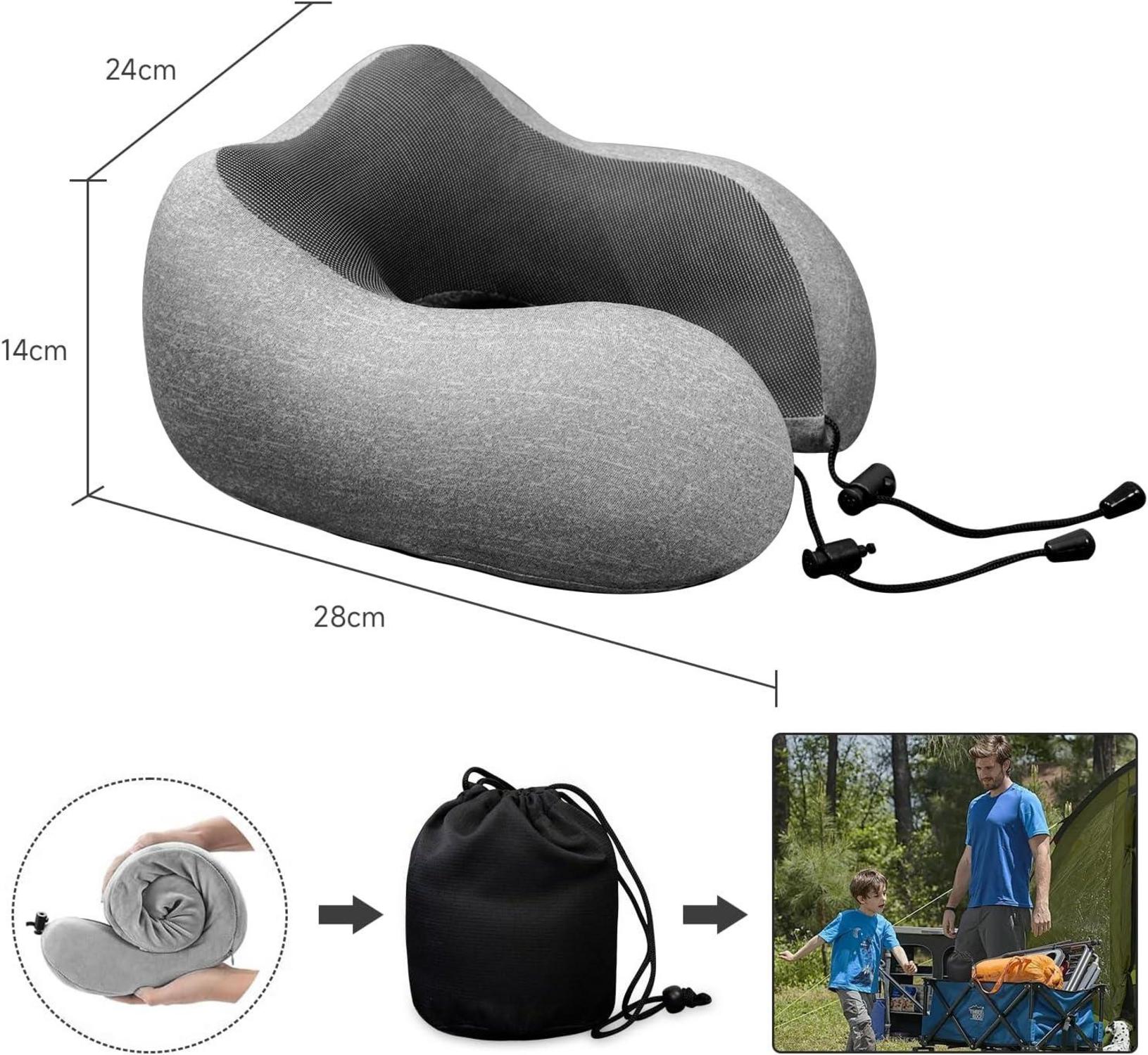 Nackenkissen Flugzeug Memory Foam Ergonomisch Grau