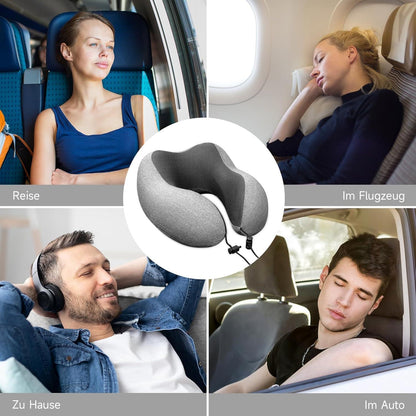 Nackenkissen Memory Foam für Reisen Auto Büro - Grau