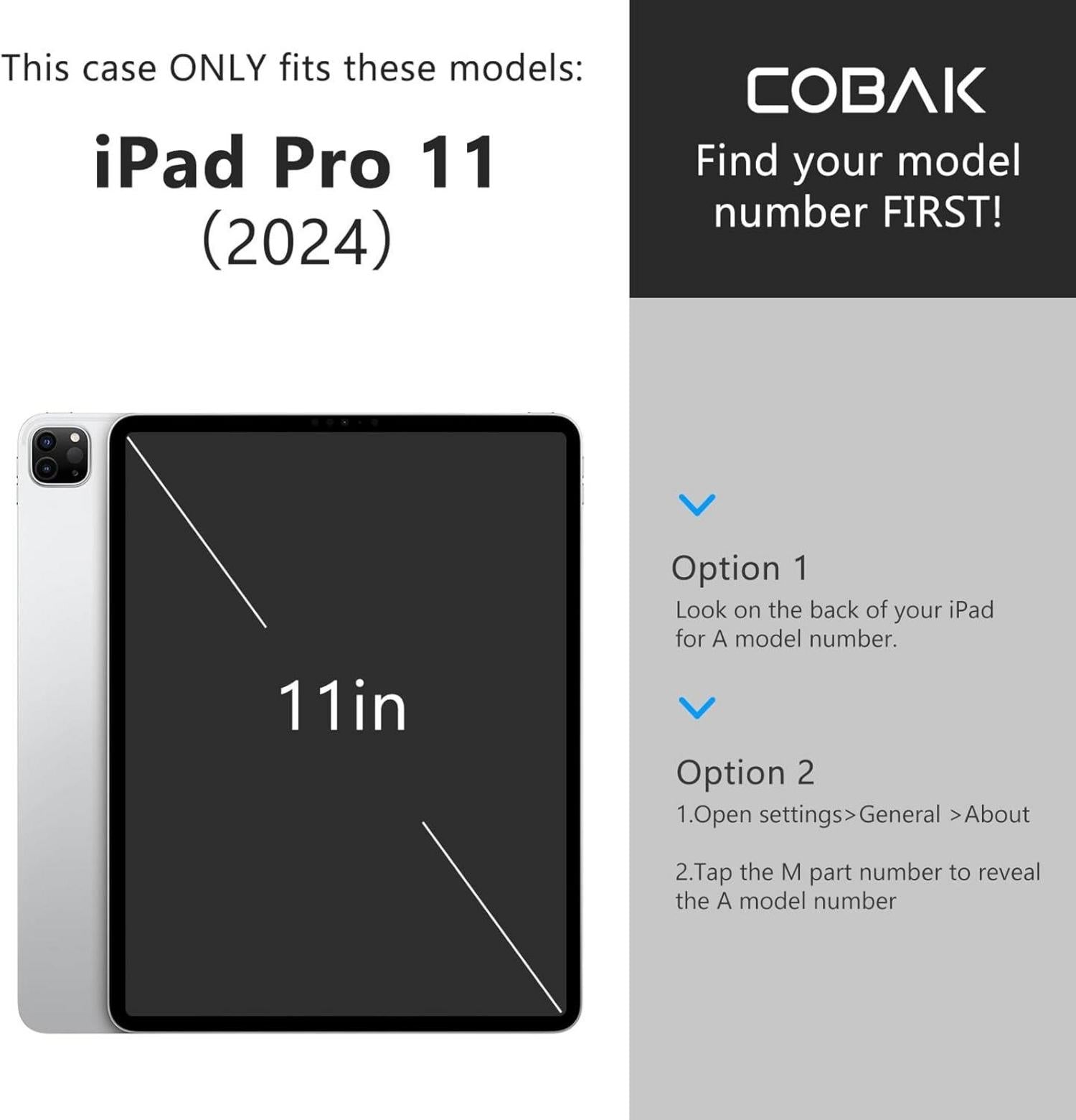 Hülle für iPad Pro 11 Zoll 2024, Slim Stand Hard Back Shell
