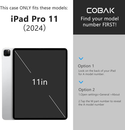 Hülle für iPad Pro 11 Zoll 2024, Slim Stand Hard Back Shell