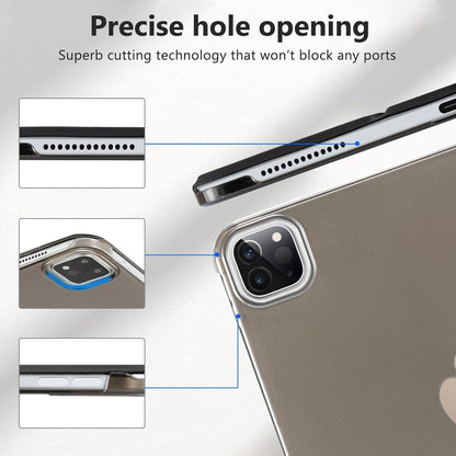 Hülle für iPad Pro 11 Zoll 2024 Slim Stand Hard Back Shell Schwarz