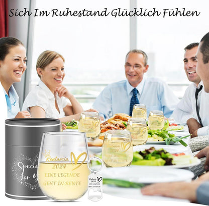 Weingläser Rentner Rente Geschenk 2024 Ruhestand Kollegen 16oz Gläser Grau 2