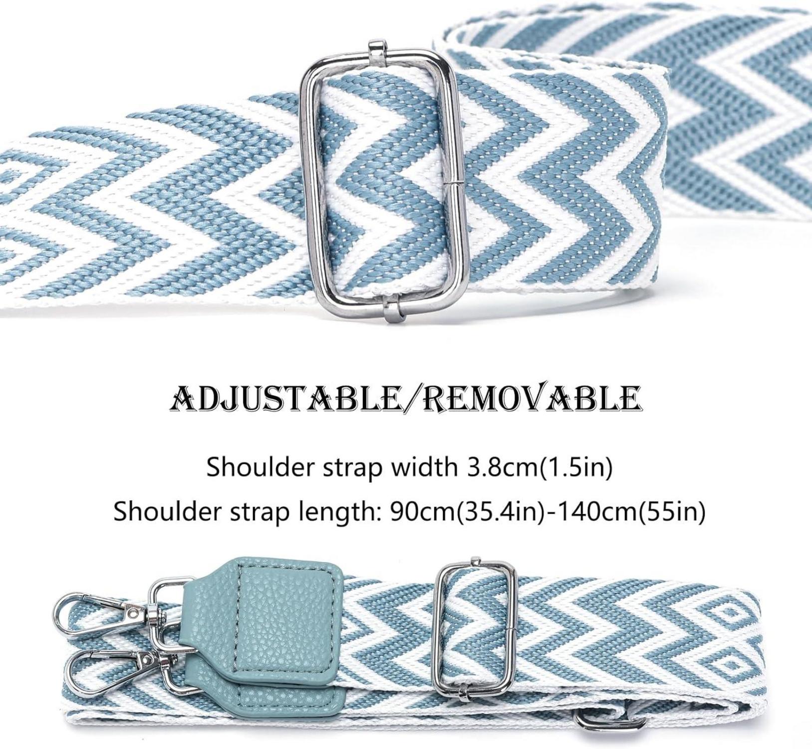 Hellblaue Damen Bauchtasche Crossbody Bag Vegan Leder Umhängetasche Einstellbar