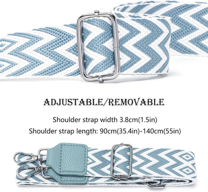 Hellblaue Damen Bauchtasche Crossbody Bag Vegan Leder Umhängetasche Einstellbar