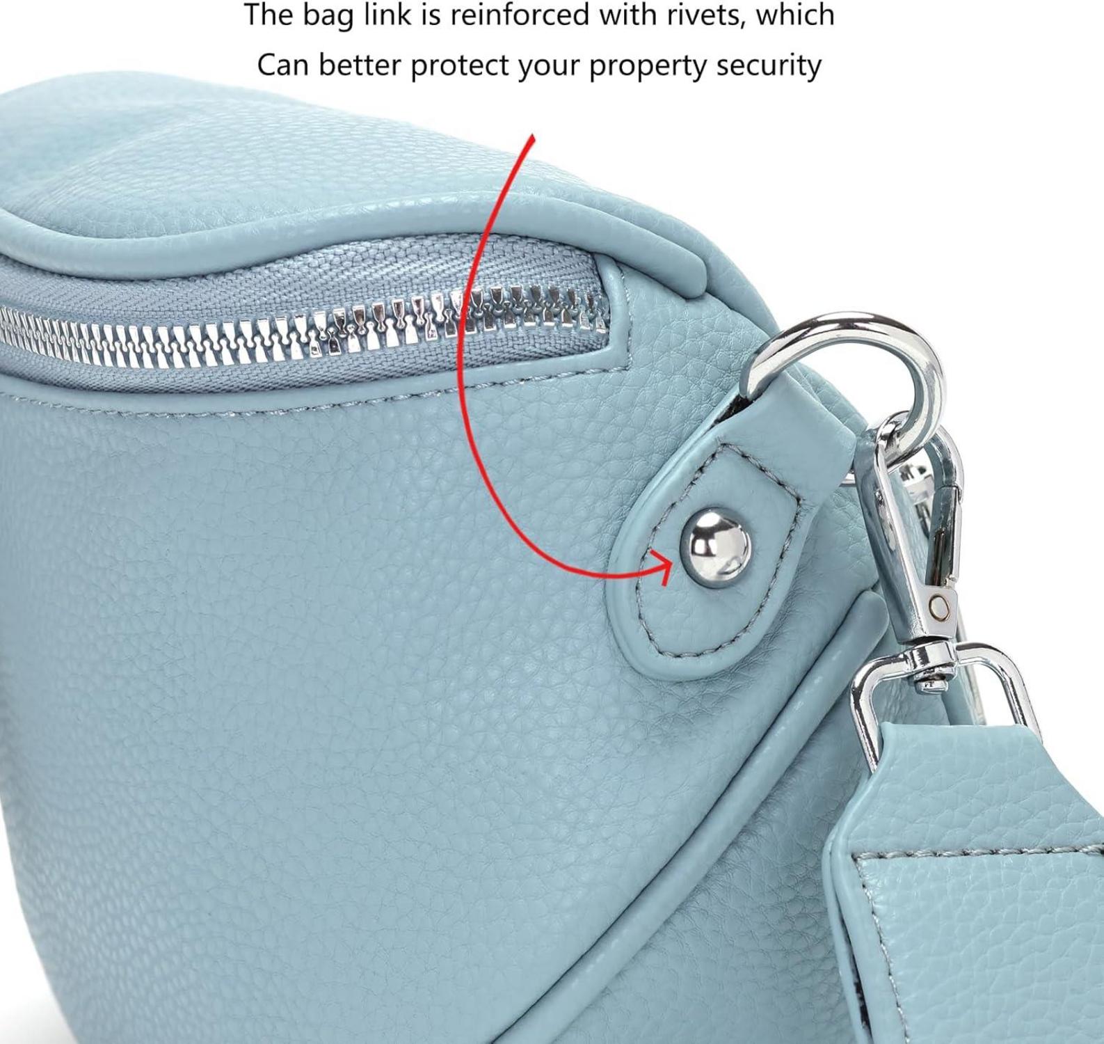 Bauchtasche Blau Damen Crossbody Bag Klein Umhängetasche Handtasche