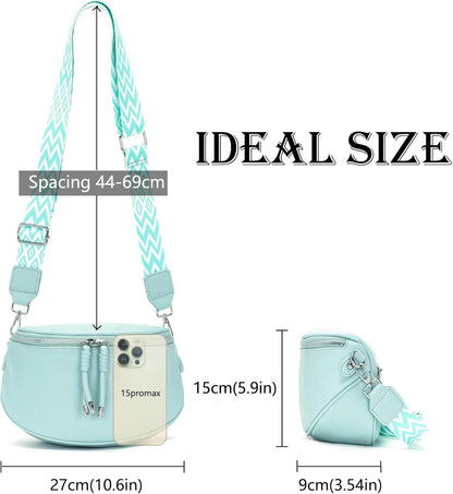Vegane Bauchtasche Crossbody Bag Damen Hellgrün Leder