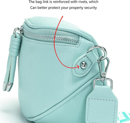 Atgbiem Bauchtasche Damen Hellgrün Crossbody Bag Veganes Leder