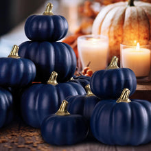 Mini Blaue Kürbis Herbst Deko Set 12 Stück Halloween