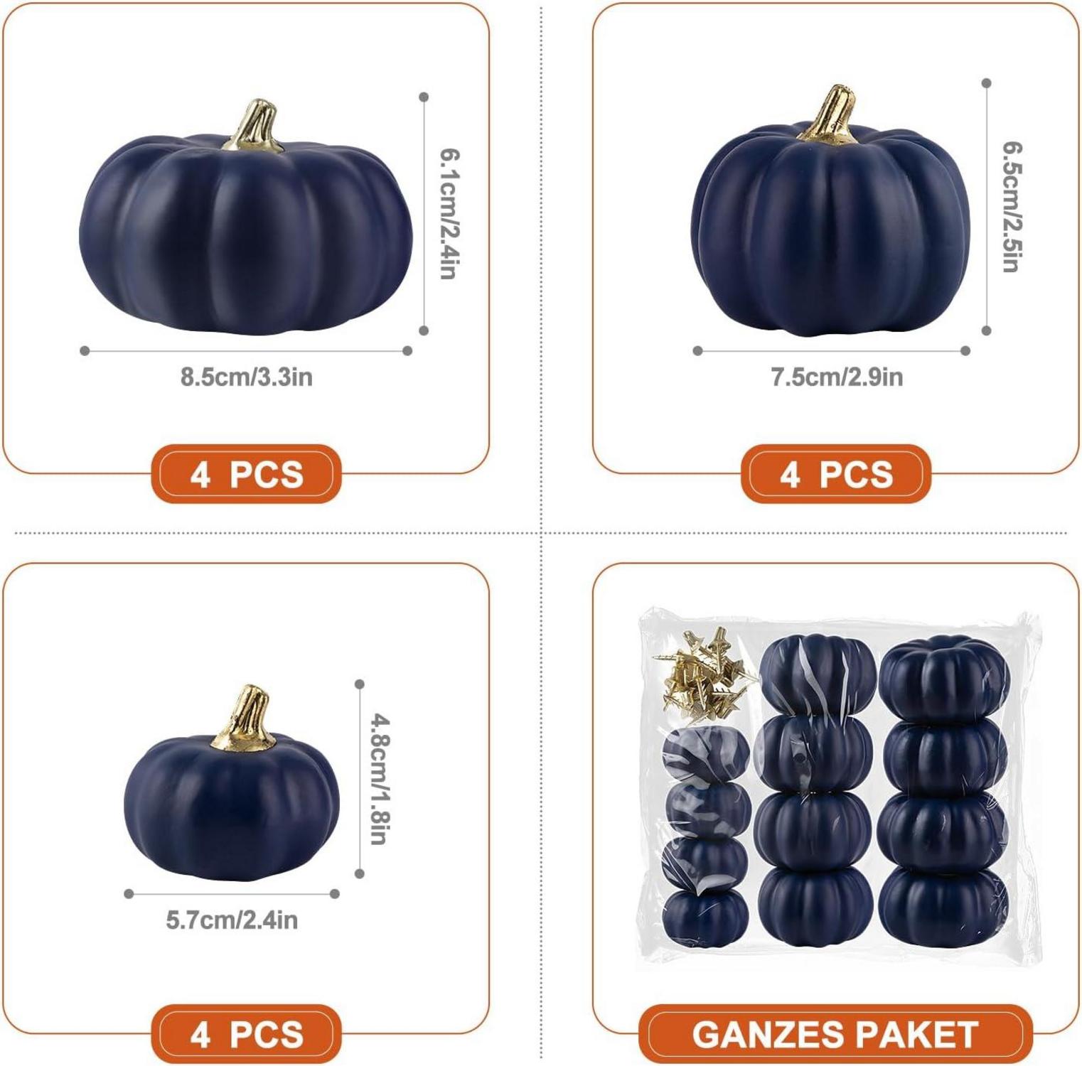 Benjia Mini Kürbis Herbst Deko Halloween Thanksgiving (12