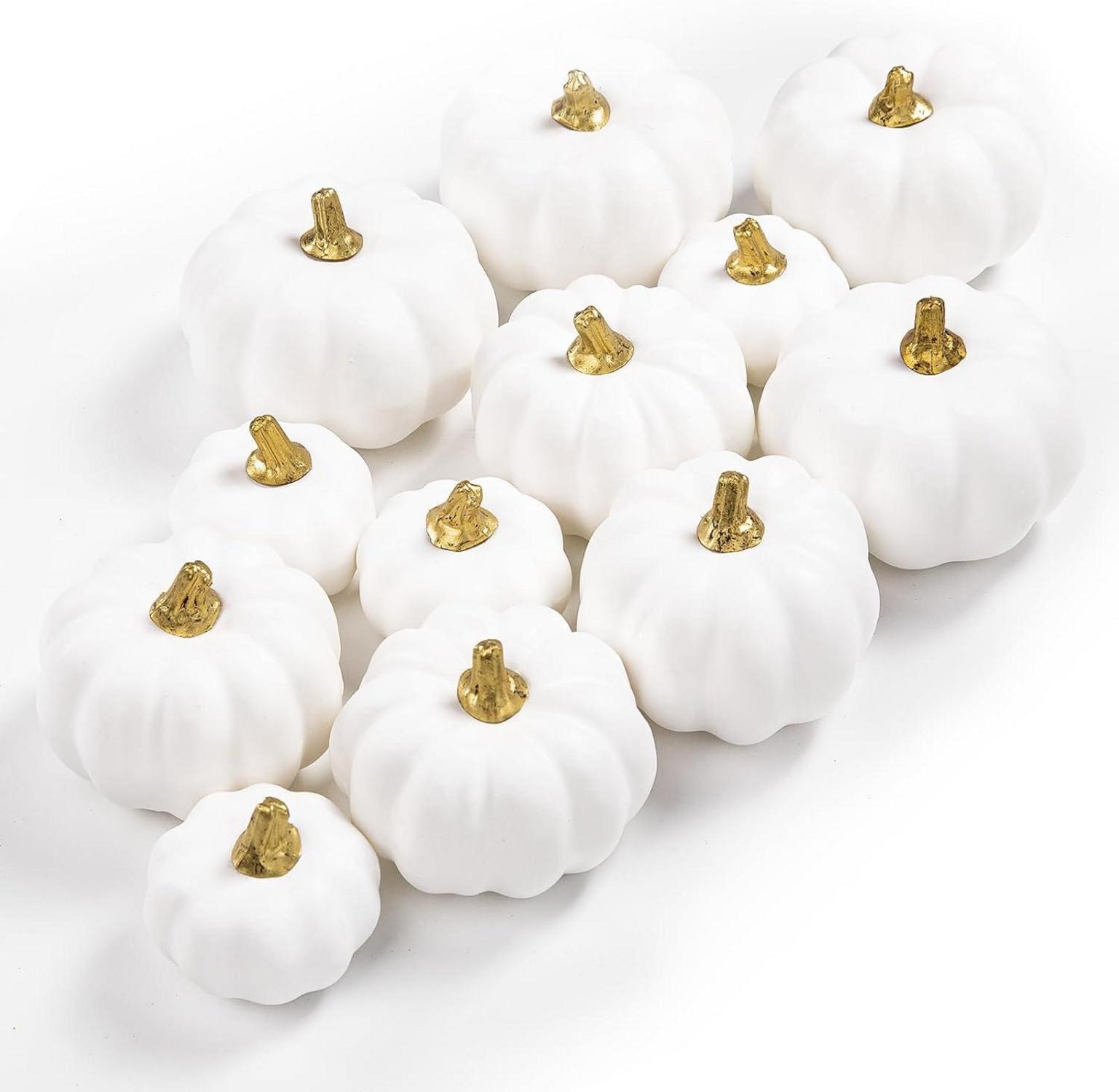 Künstliche Weiße Mini Kürbis Herbst Dekoration Halloween Thanksgiving
