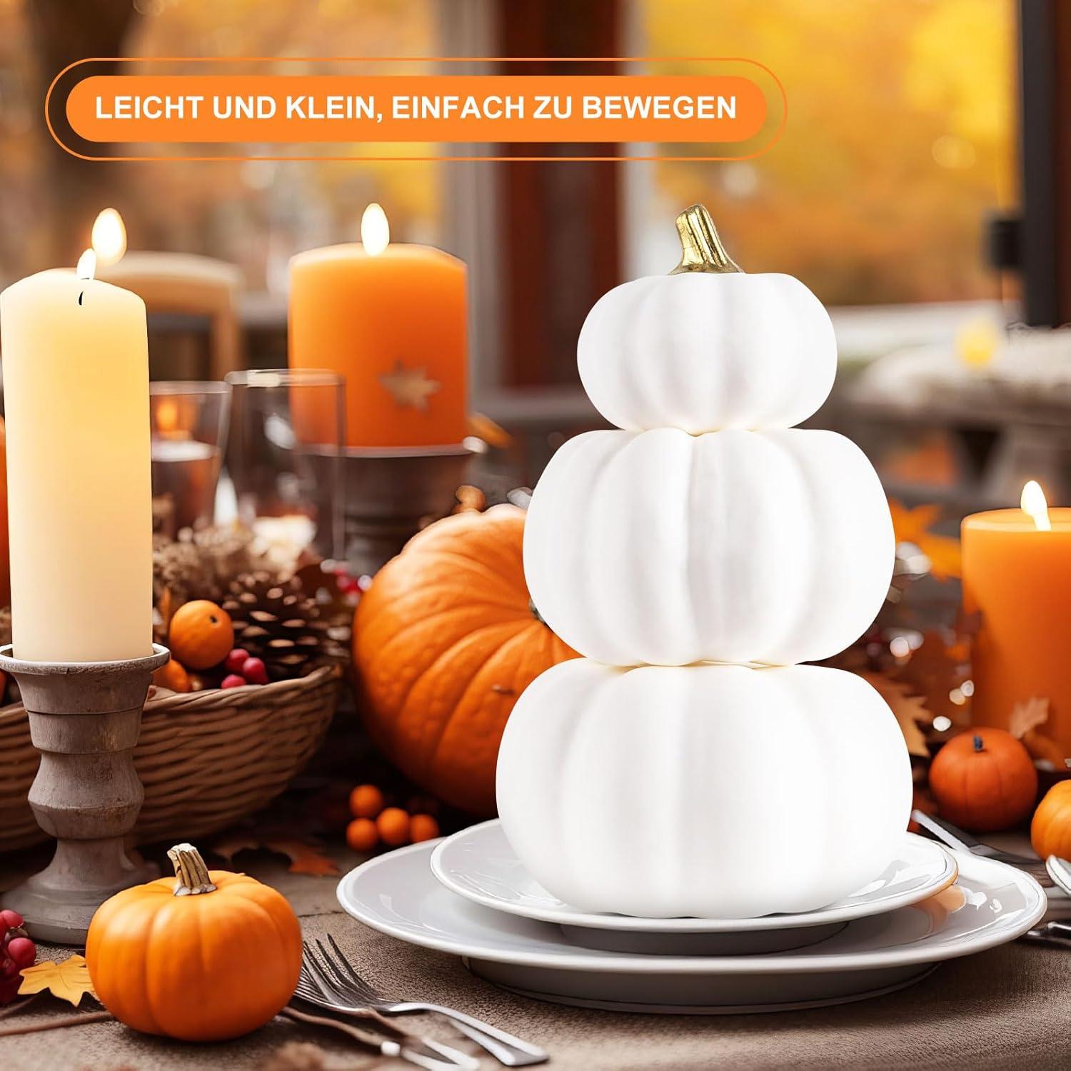 Künstliche Mini Kürbisse Herbst Deko Halloween Thanksgiving 12 Stück
