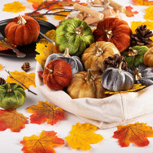 Herbst Kürbis Deko Halloween Thanksgiving 12 Stück Samt Mini