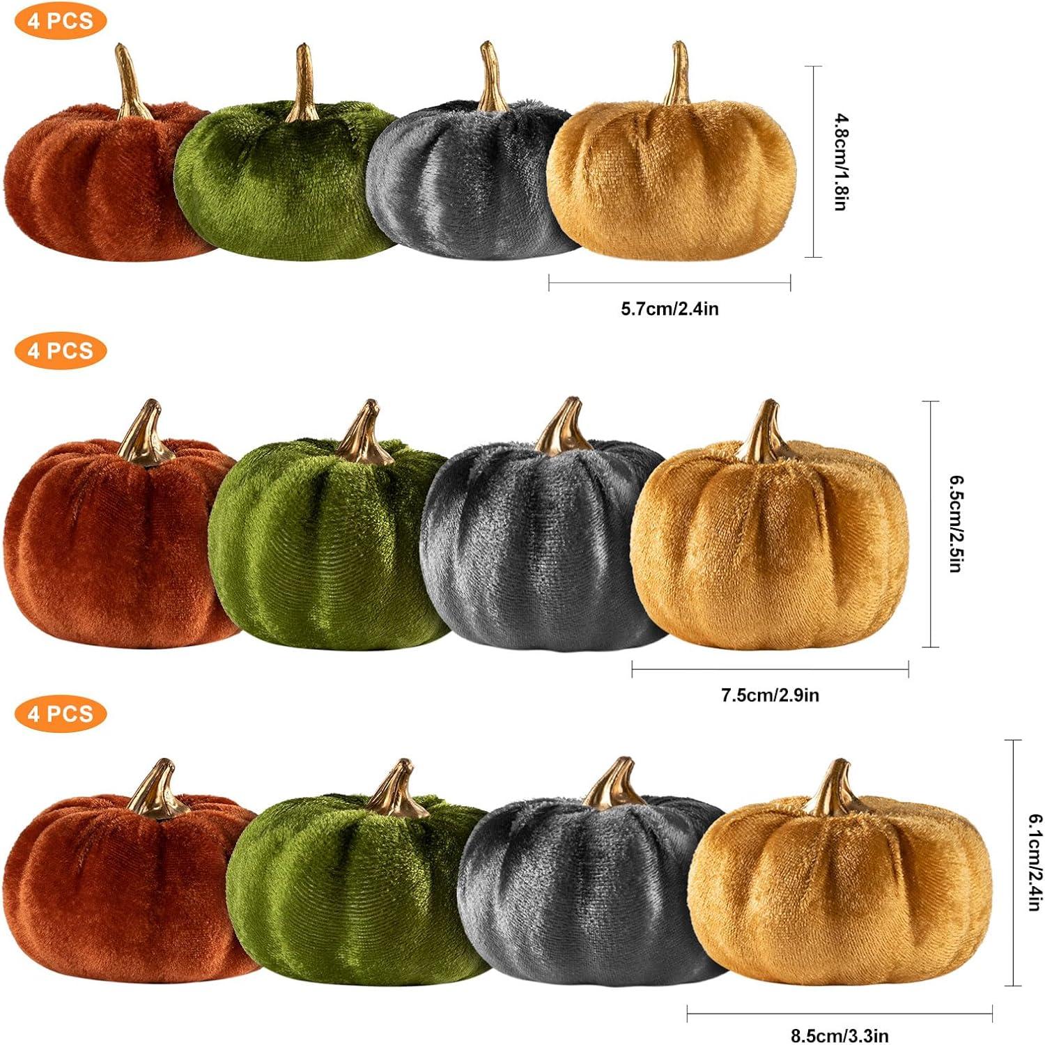 12er Set Herbst Kürbis Dekoration aus Schaum Simulation