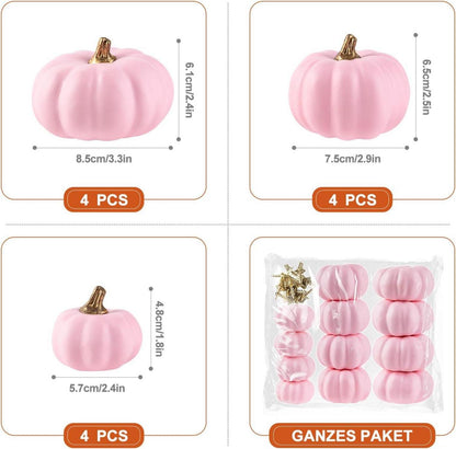 Künstliche Rose Kürbisse 12 Stück Herbst Deko Halloween Thanksgiving