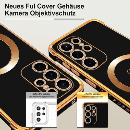 Samsung Galaxy S24 Ultra Hülle MagSafe Schwarz mit Galvanisiertem Silikon