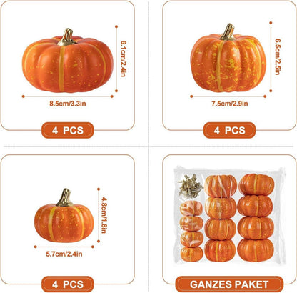 Künstliche Mini Kürbisse Herbst Deko Halloween Thanksgiving (12