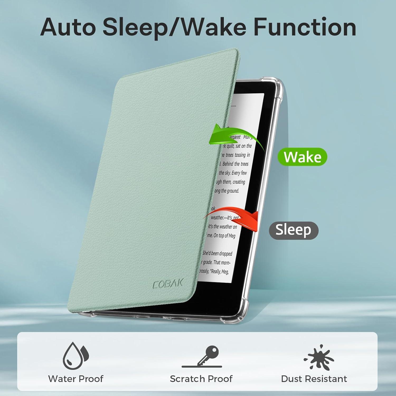 CoBak Kindle Paperwhite Smart-Cover Auto-Sleep-Wake Salbeigrün