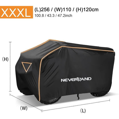ATV Abdeckplane Wasserdicht XXXL 256x110x120cm Orange/Schwarz
