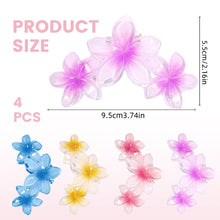 Hawaiianische Blumen-Haarklammern 4er Set große Haarspangen