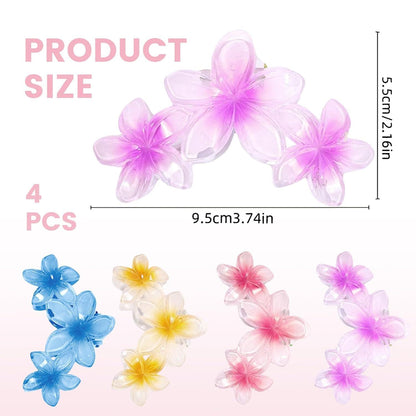 Hawaiianische Blumen-Haarklammern 4er Set große Haarspangen