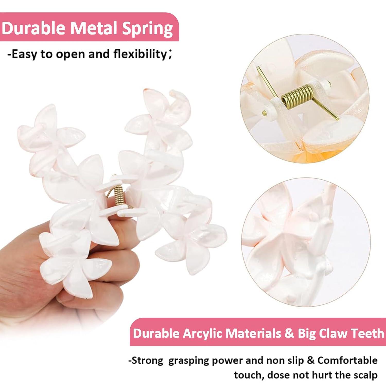 Calkrer 4 Blumen-Haarklammern Hawaiian Haar Clip Große Haarspange Stark Halten Zubehör