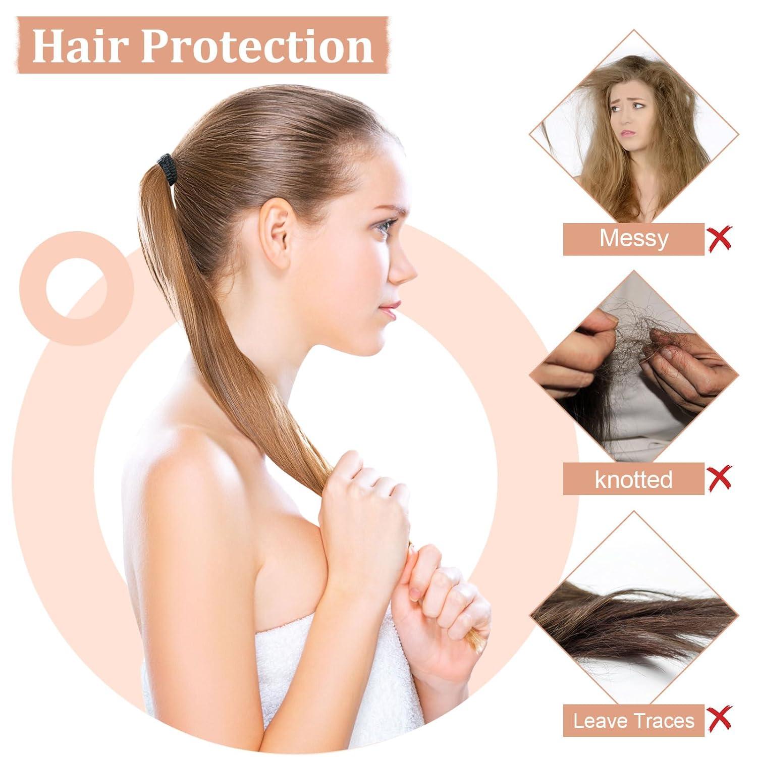 12er Set Elastische Haargummis für Damen in Schwarz