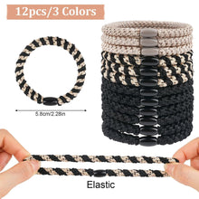 12er Set Elastische Haargummis Damen, Zopfgummi