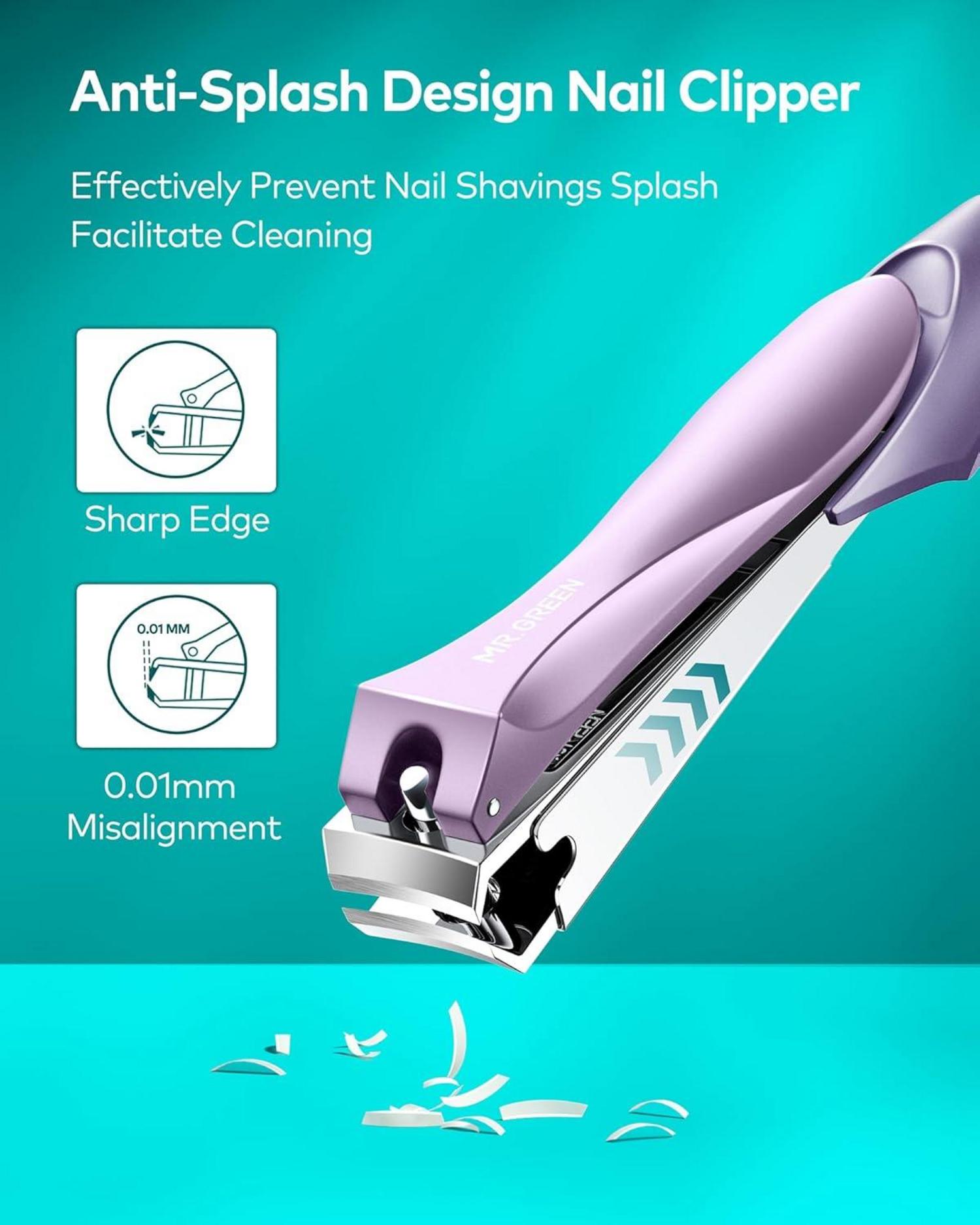 Professionelles Anti-Spritz Nagelknipser Set mit Nagelfeile