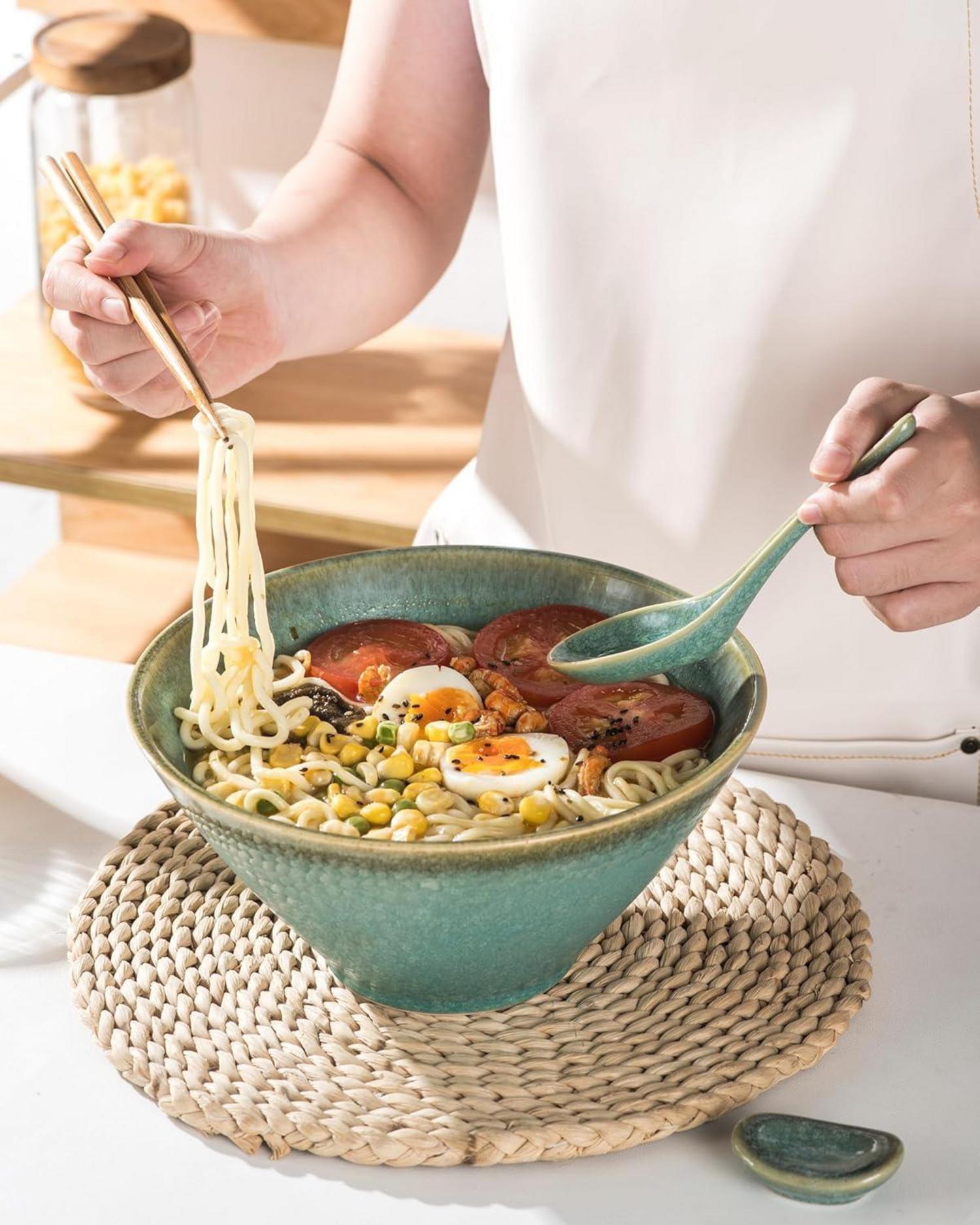 Japanische Ramen Schüssel Set Keramik 2L Suppenschalen Bowl