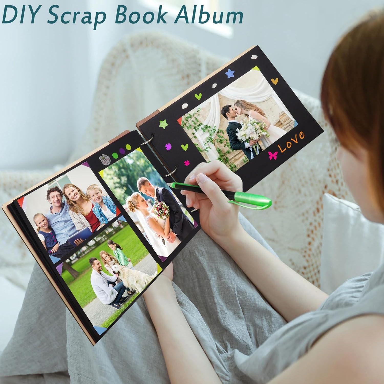 Zeeyuan Fotoalbum Scrapbook DIY Reisealbum 60 Schwarze Seiten Gift Hochzeitstag