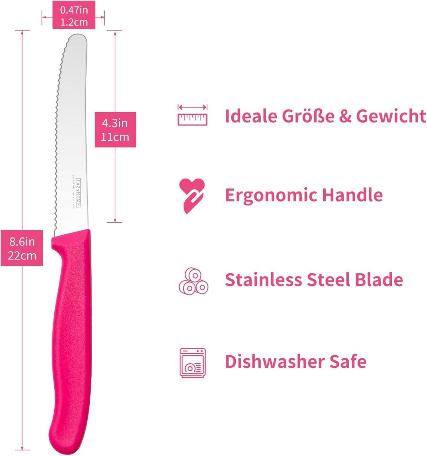 Tafelmesser Set 6 Stück Frühstücksmesser Brotmesser